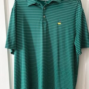 Masters Tech Augusta National Classic Green Striped Polo Shirt SIZE XL